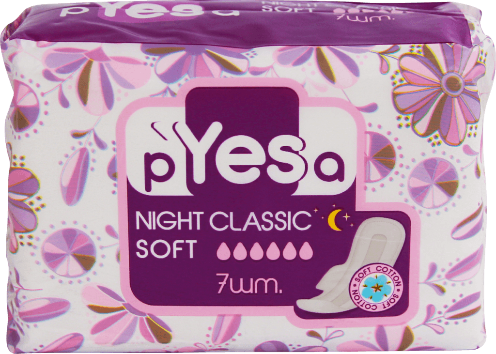 Прокладки "P'YESa" Classic Soft Night, 7 шт./уп.