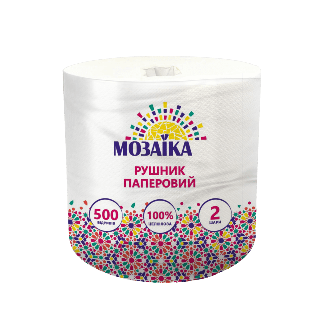 Рушник паперові "Мозаїка" 2 шари, 1 рулон