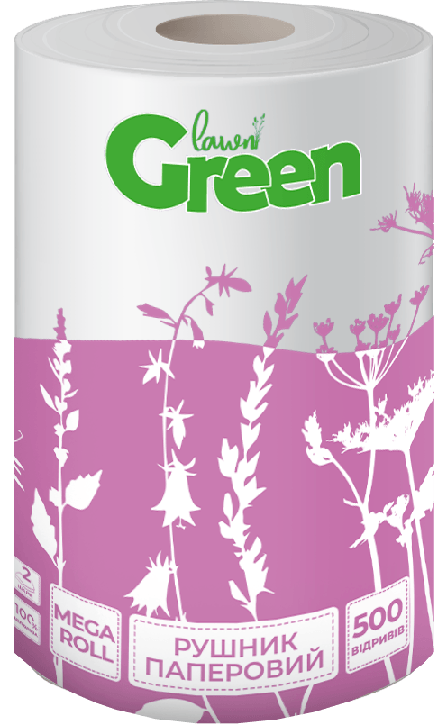 Рушники паперові "Green Lawn" 1 рулон, 2 шари