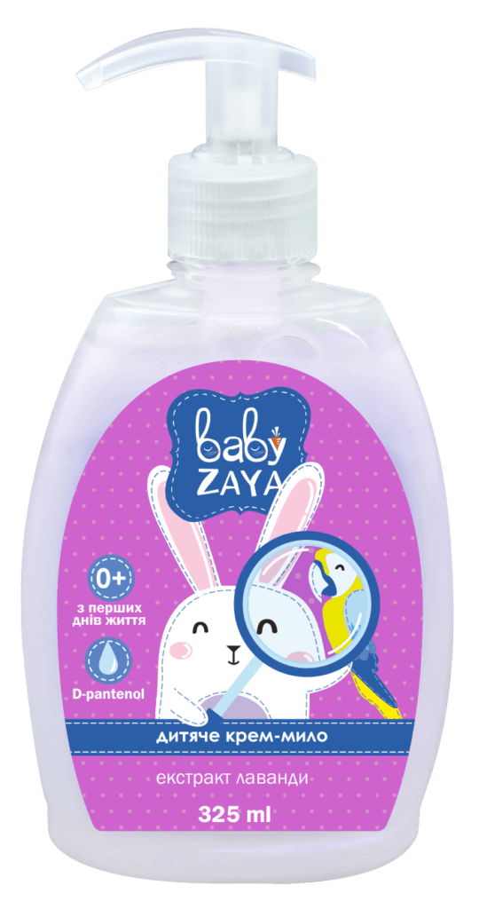 Крем-мило рідке дитяче "Baby Zaya" з екстрактом лаванди та пантену, 325 мл.