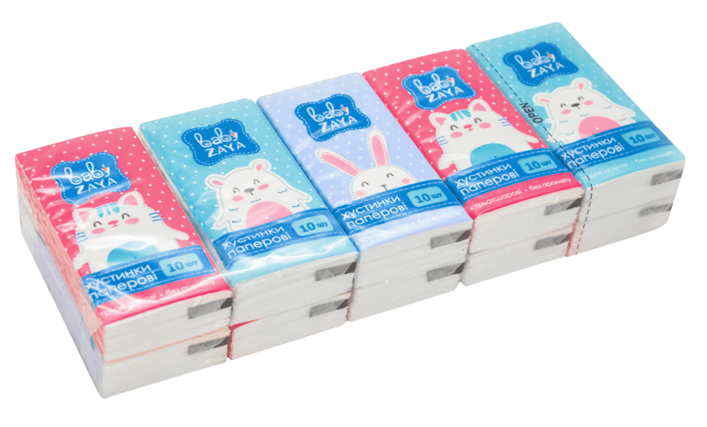 Хустинки носові "Baby Zaya", 10х10 шт.