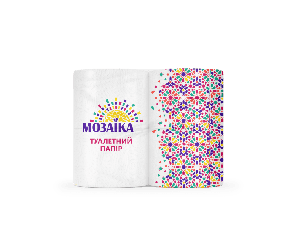 Папір туалетний "Мозаїка" 4 рулони, 2 шари