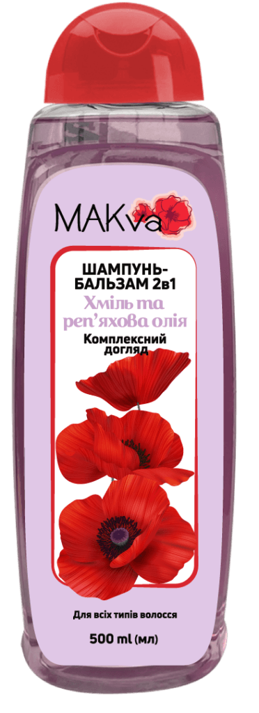 Шампунь-бальзам для волосся "Мakva", 500 мл.