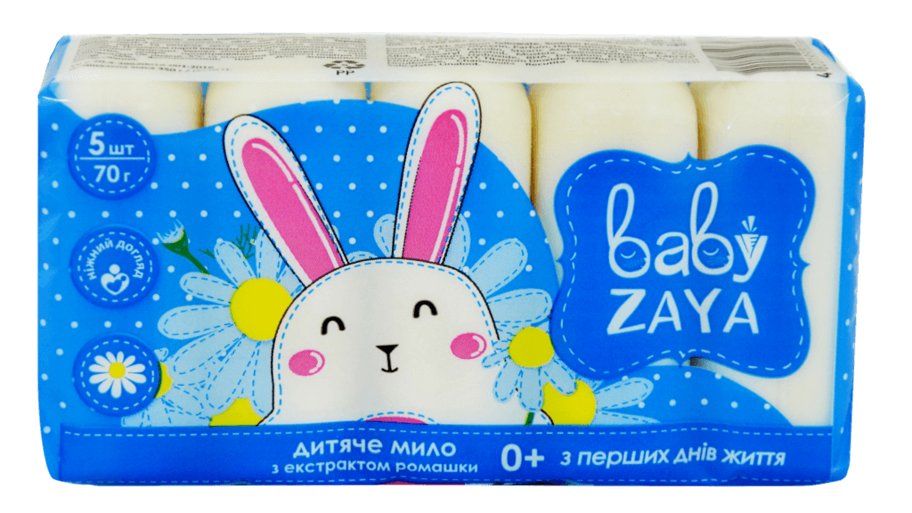 Мило туалетне дитяче тверде "Baby Zaya" з екстрактом череди, 350 г.
