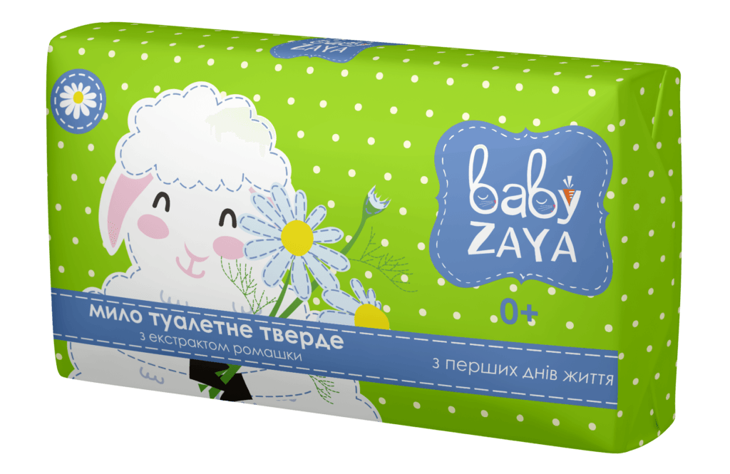 Мило туалетне дитяче тверде "Baby Zaya" з екстрактом ромашки, 90 г.
