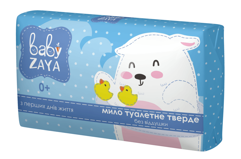 Мило туалетне дитяче тверде "Baby Zaya" без віддушки, 90 г.
