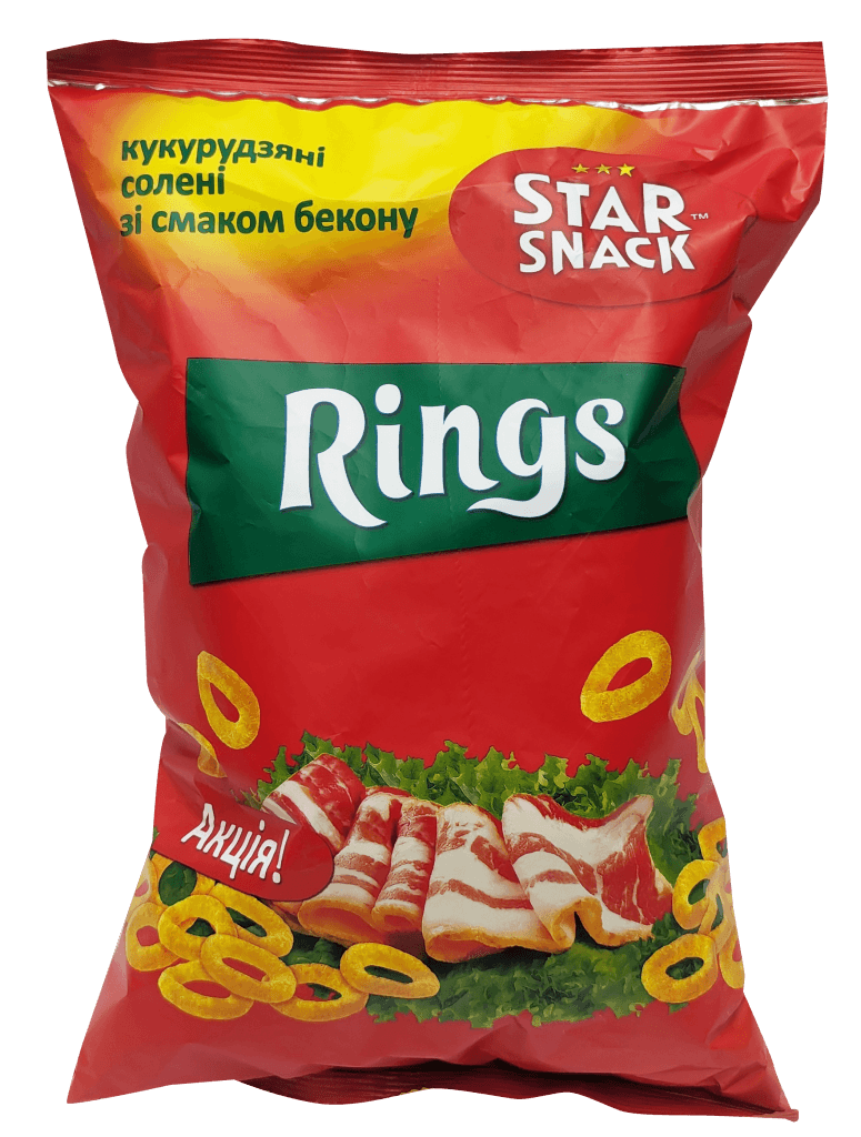 Хрусткі кільця "Star Snack" в асортименті, 60 г.