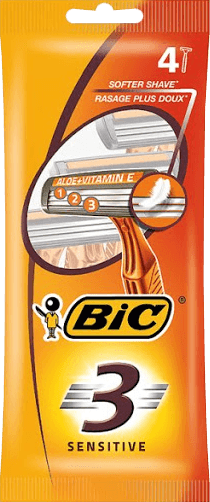 Бритва "BIC" в асортименті, 3 леза, 4 шт./уп.