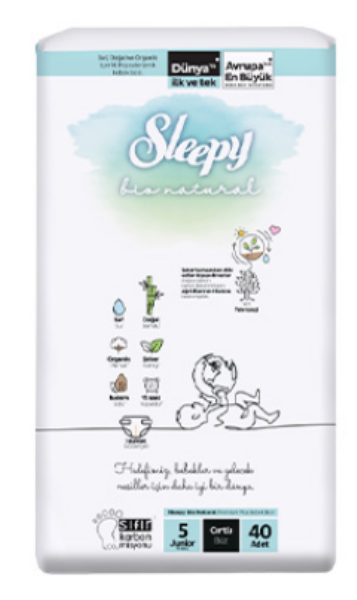 Підгузки д/дітей Sleepy Bio Natural Junior-5 (11-15 кг) 40шт