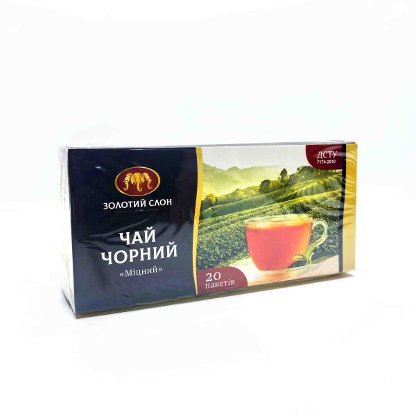 ちゃぴお Чай чорний Золотий Слон Міцний 100 пак. 1,3г - Купити в Копійочка